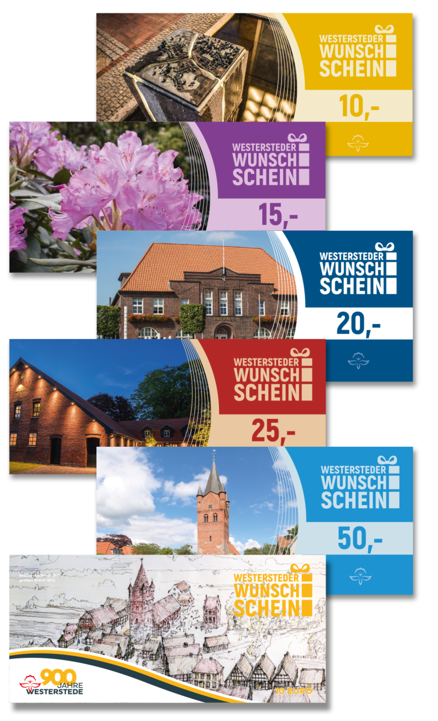 Westerstede Luftbild über dem Stadtzentrum