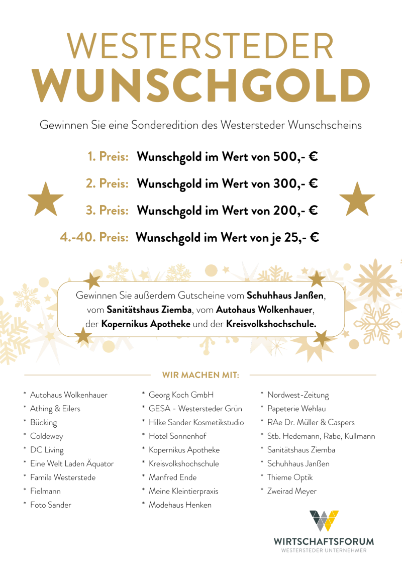 Westersteder Wunschgold Preise und teilnehmende Unternehmen 2025