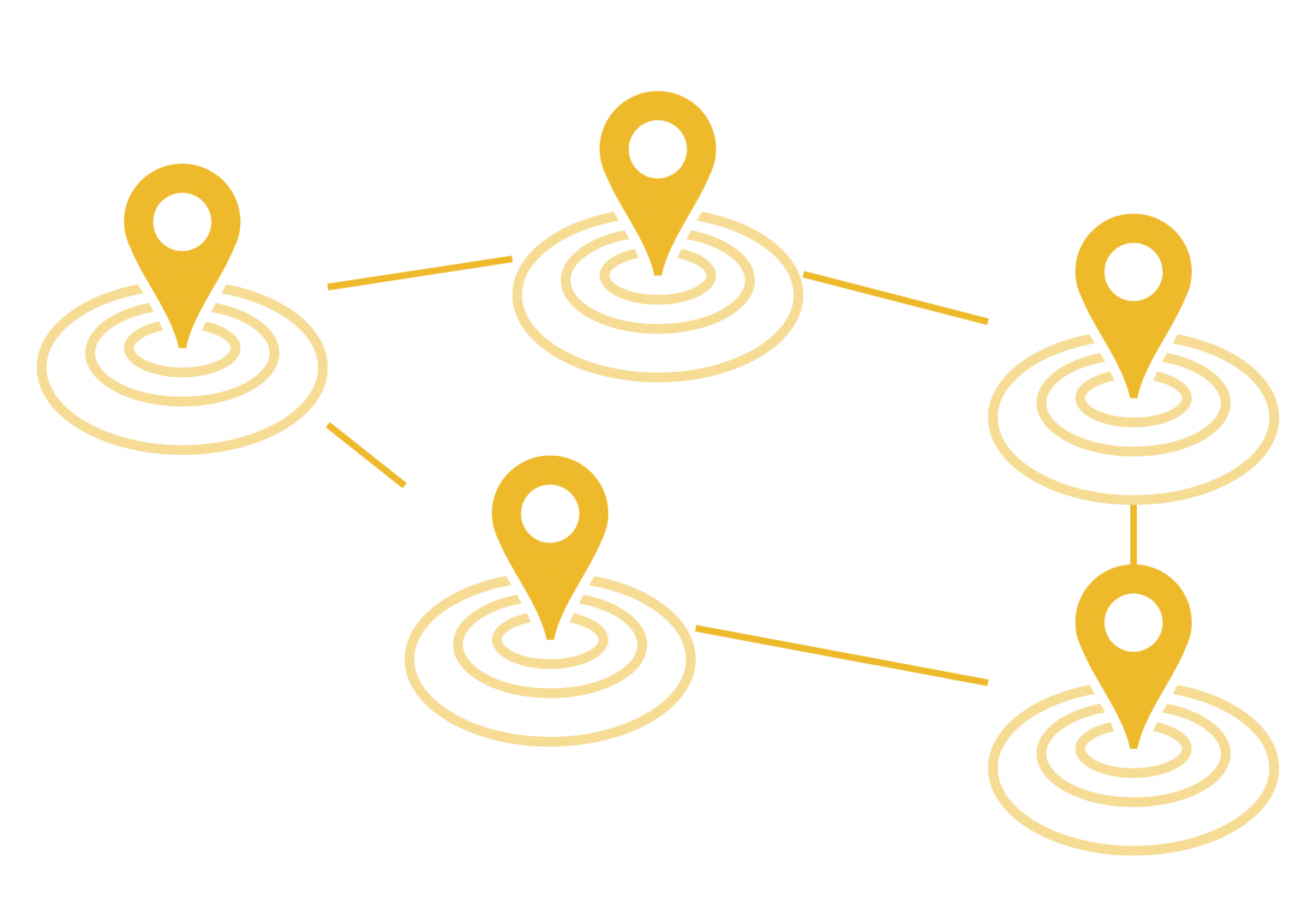 Stilisierte Standort-Skizze mit POI-Markern